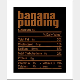 Banana Pudding Nutrition Facts Family Matching Posters and Art